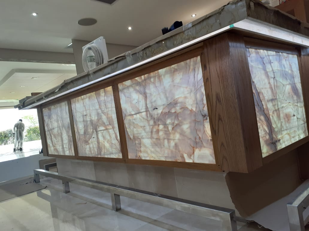 LED Illuminated bar marble lighting and halo lighting